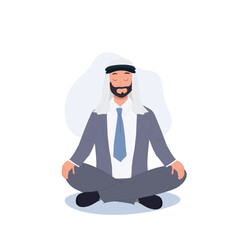 Mindfulness concept.  Arab Businessman is Meditating