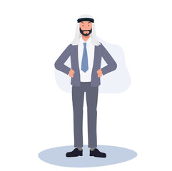 Obraz premium Successful Middle Eastern Entrepreneur in Formal Suit. confident Professional Arab Businessman in Suit