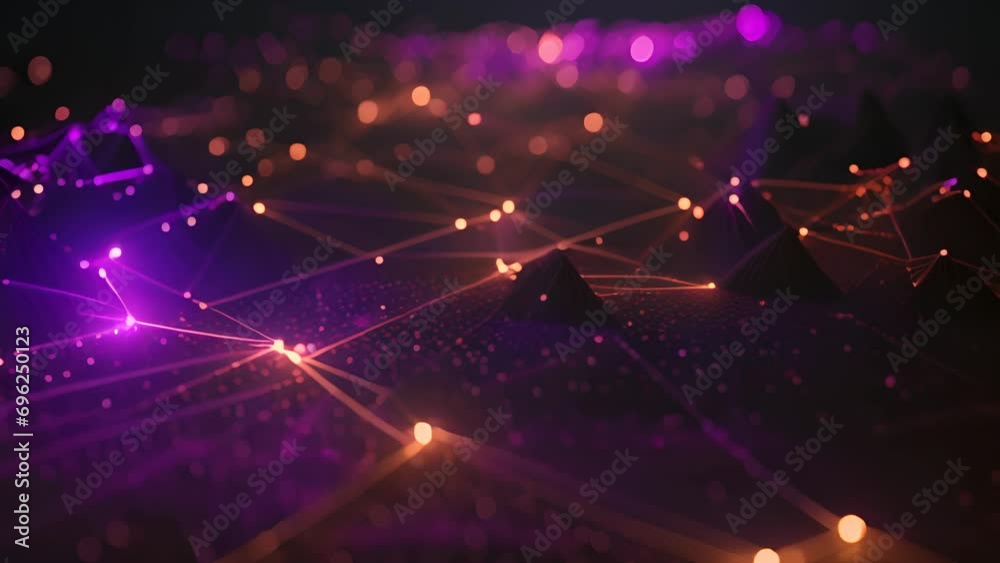 Aufkleber Technology concept of data flow. Data collecting and sorting in digital abstraction