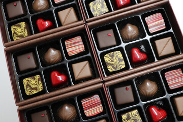 バレンタインデーのチョコレートのギフトボックス