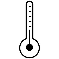 Thermometer solid glyph icon illustration