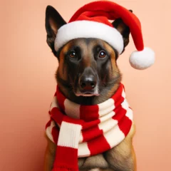 Foto op Canvas Dogs dressed like Christmas　クリスマスらしい格好をした犬 © Churin Art Works