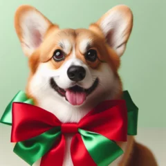 Raamstickers Dogs dressed like Christmas　クリスマスらしい格好をした犬 © Churin Art Works