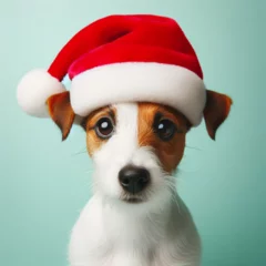 Rolgordijnen Dogs dressed like Christmas　クリスマスらしい格好をした犬 © Churin Art Works