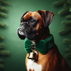 Cercles muraux Bulldog français Dogs dressed like Christmas　クリスマスの格好をした犬