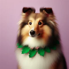  Dogs dressed like Christmas　クリスマスの格好をした犬 © Churin Art Works