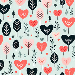 Fototapeta na wymiar seamless pattern with hearts