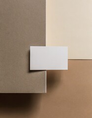 minimalist mockup business card beige