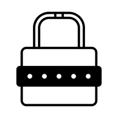 security lock solid glyph icon illustration