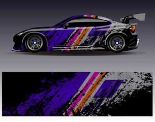 Car wrap design vector.Graphic abstract stripe racing background designs for vehicle, rally, race, adventure and car racing livery