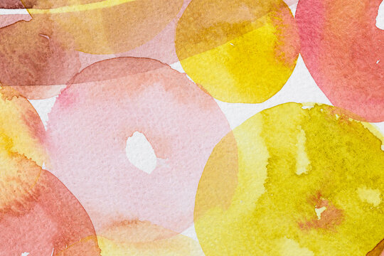 Pink and yellow watercolor painting abstracts