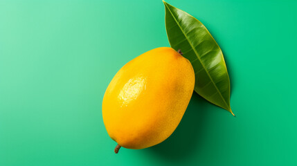 Fresh ripe mangoes on light blue background. Generative AI