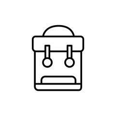 Backpack outline icons, minimalist vector illustration ,simple transparent graphic element .Isolated on white background