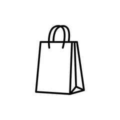 Shopping bag outline icons, minimalist vector illustration ,simple transparent graphic element .Isolated on white background
