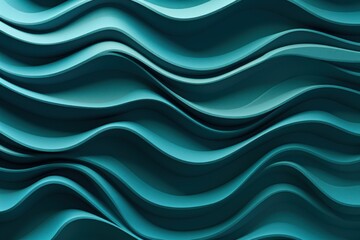 
Abstract turquoise background in the form of waves. Carved shapes bending like waves. Wavelike volumetric pattern on the wall. Modern design.