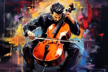 Fototapeta premium The Solo Violinist A fictional character created by Generated AI. 