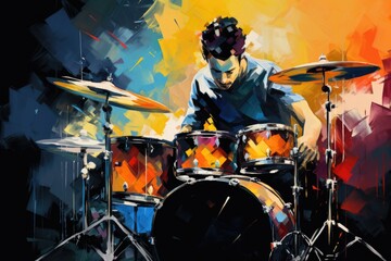 Fototapeta na wymiar The Art of Drumming A fictional character created by Generated AI. 