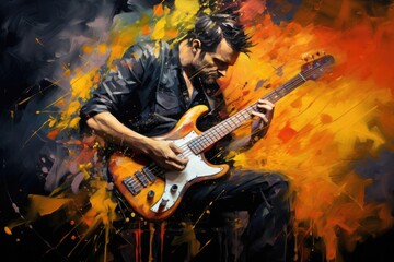 Obraz premium Colorful Artist Portrait A fictional character created by Generated AI. 