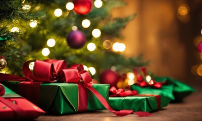 Fototapeta na wymiar christmas tree with gift boxes. Generative AI
