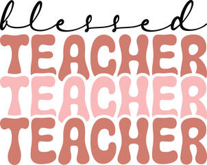 teacher retro svg design and digital download