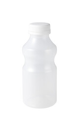 empty plastic bottle isolated on a white background, containers for juice or milk