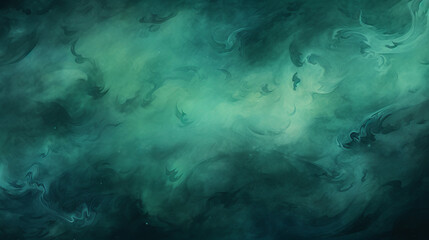 Fototapeta na wymiar Dark green watercolor texture with black swirls, in the style of a matte paper background. Banner abstract background of green emerald marble surface.