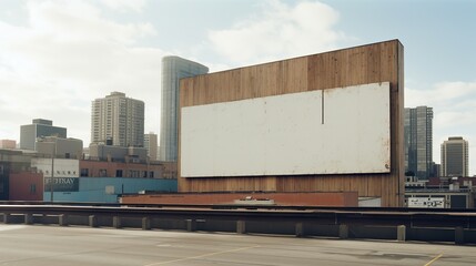 Fototapeta na wymiar Large plain white billboard for writing, with a house in the background. billboards, marketing.