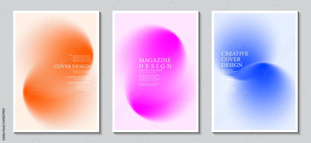 Wall mural blurred backgrounds set with modern abstract blurred color gradient patterns. idea templates collect