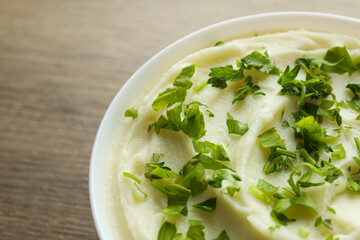 Mashed potatoes, concept of tasty and delicious food