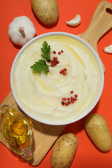 Mashed potatoes, concept of tasty and delicious food
