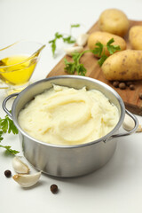 Mashed potatoes, concept of tasty and delicious food