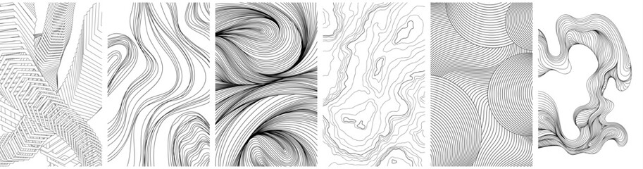 Abstract shape wallpapers. Line illustration background. Ink painting style composition for decoration collection.
