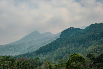 Misty Mountain Majesty: Zoomed Panorama near Bandung