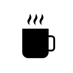 Coffee mug glyph black icon on white background