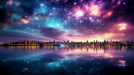 Night sky with stars and nebula. Elements of this image furnished