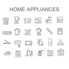 set of Home appliances icons vector design ,washing machine, vacuum cleaner, refrigerator, TV
