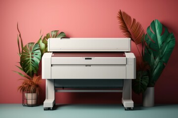 Professional Large format printer mockup. Cmyk offset. Generate Ai - obrazy, fototapety, plakaty