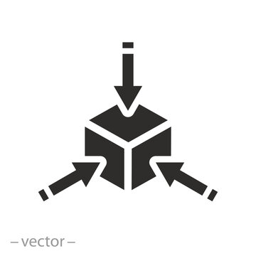 research axes icon, multifaceted scalability, comprehensive minimize, flat symbol on white background - vector illustration
