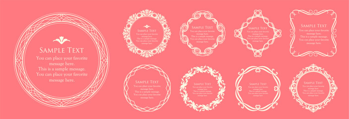 春をイメージしたほんわかフレームデザイン。アンティークやヴィンテージスタイルの装飾。