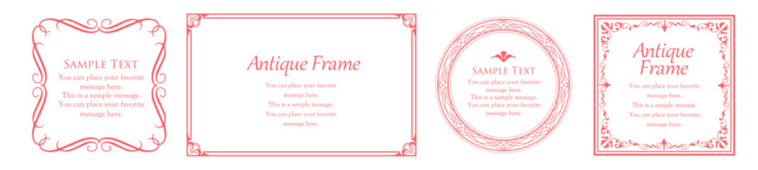 春をイメージしたほんわかフレームデザイン。アンティークやヴィンテージスタイルの装飾。