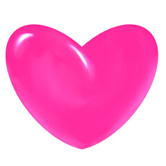 Pink glossy, shiny heart, 3D effect