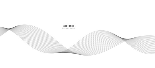 Abstract wave element for design. Digital frequency track equalizer. Stylized line art background. Vector illustration. Wave with lines created using the blend tool. Curved wavy line, smooth stripe.