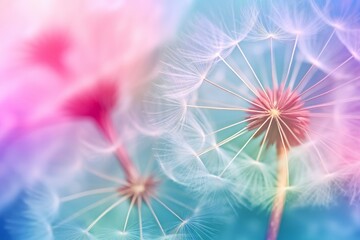 Colourful dandelion close up background
