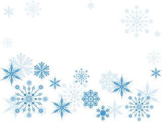 blue snowflakes. christmas texture, background with blue snowflakes and place for text, isolated on transparent background