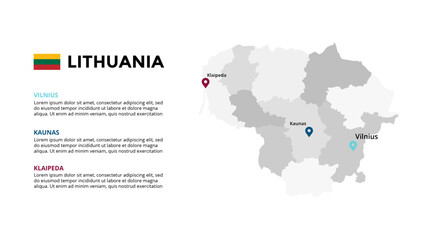 Lithuania Infographic maps for countries elements design for presentation, can be used for presentation, workflow layout, diagram, annual report, web design.