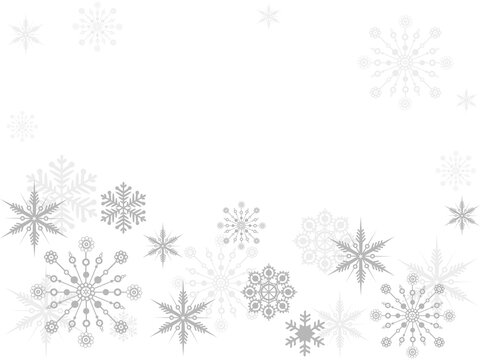 grey snowflakes. christmas texture, background with grey snowflakes and place for text, isolated on transparent background