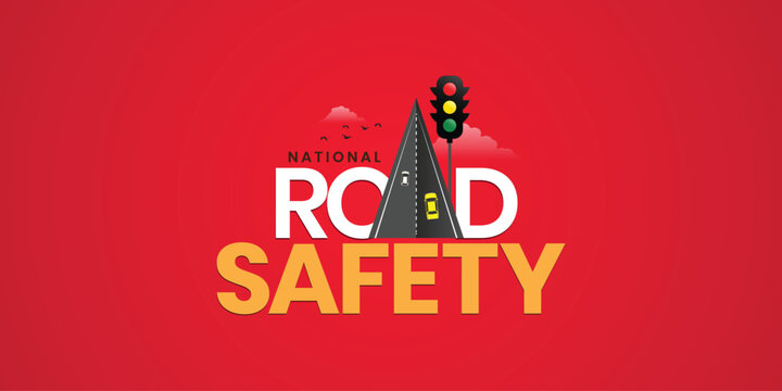 Creative Editable Template Design for National Road Safety Week. 1 to 17 January Every Year,  Suitable for Posters, Banners, campaigns and greeting cards. 