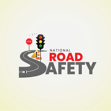 Creative Editable Template Design for National Road Safety Week. 1 to 17 January Every Year,  Suitable for Posters, Banners, campaigns and greeting cards. 