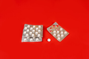 Pill Blister on Color Background, Silver Medicine Capsule Package, Drugs Packaging, Pill Pack