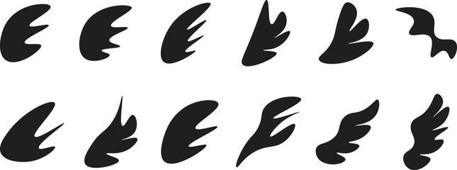 Fototapeta na wymiar Wing line icon set. Vector bird wing icon. Trendy wing icon. Vector illustration